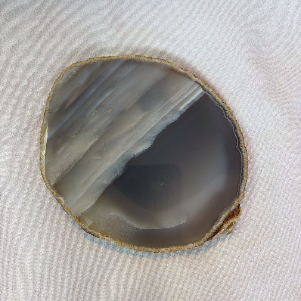 Gray, Tan and White Polished Agate Coasters - Set of 6 - Picture 7 of 15